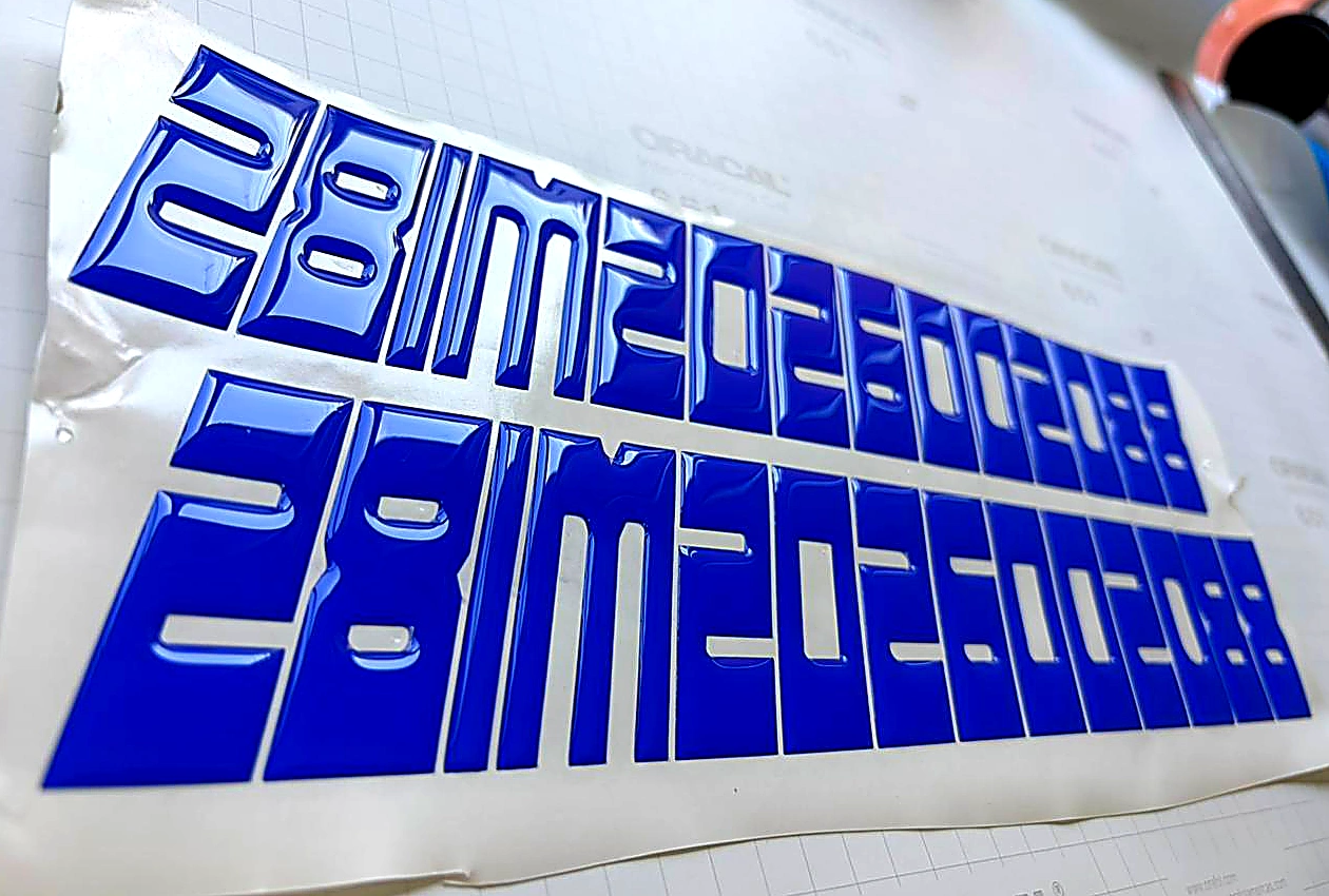 Kit de inscrição de embarcação azul royal náutico resinado 3D