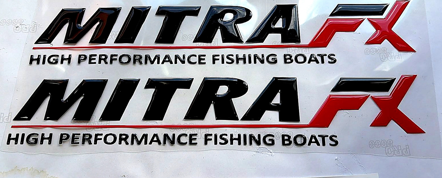 Logo resinado Mitra FX High Performance Fishing Boats